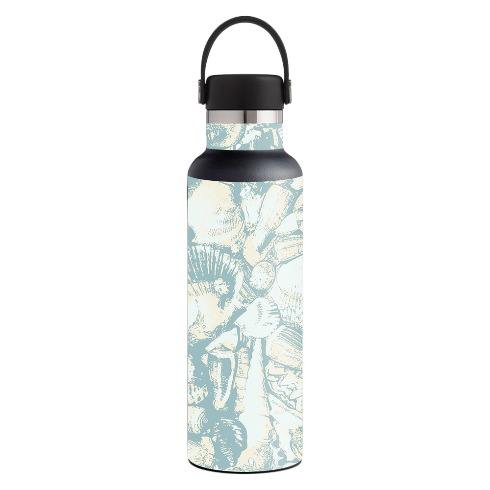 Picture of MightySkins HFST21-Blue Seashells Skin for Hydro Flask 21 oz Standard Mouth - Blue Seashells
