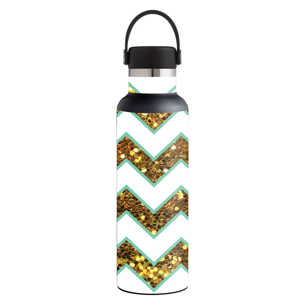 Picture of MightySkins HFST21-Glitzy Chevron Skin for Hydro Flask 21 oz Standard Mouth - Glitzy Chevron