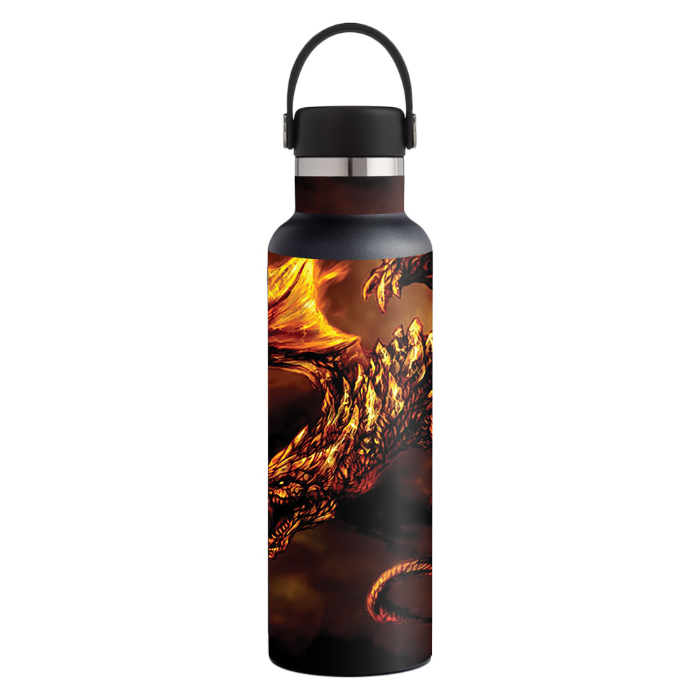 Picture of MightySkins HFST21-Golden Dragon Skin for Hydro Flask 21 oz Standard Mouth - Golden Dragon