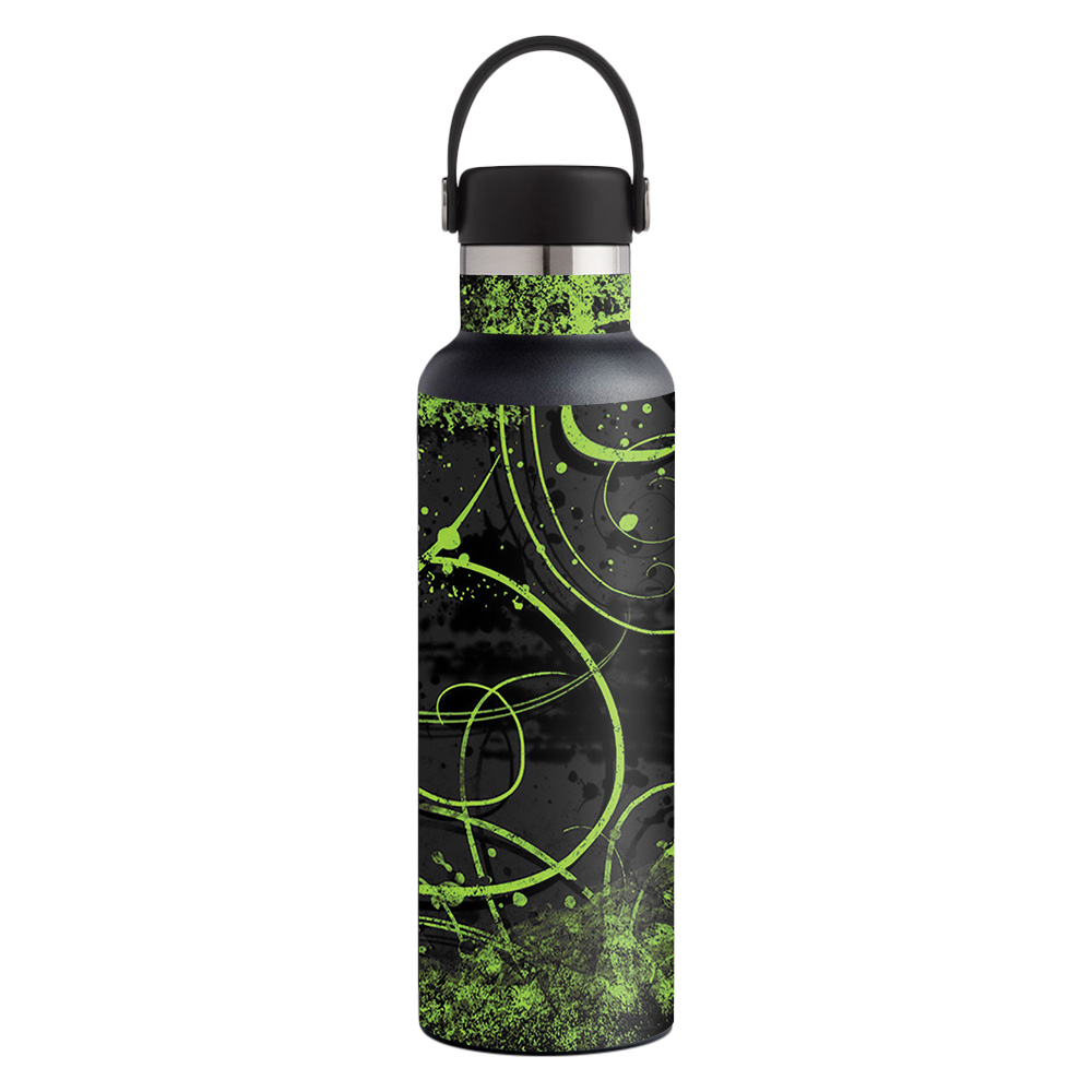 Picture of MightySkins HFST21-Green Distortion Skin for Hydro Flask 21 oz Standard Mouth - Green Distortion