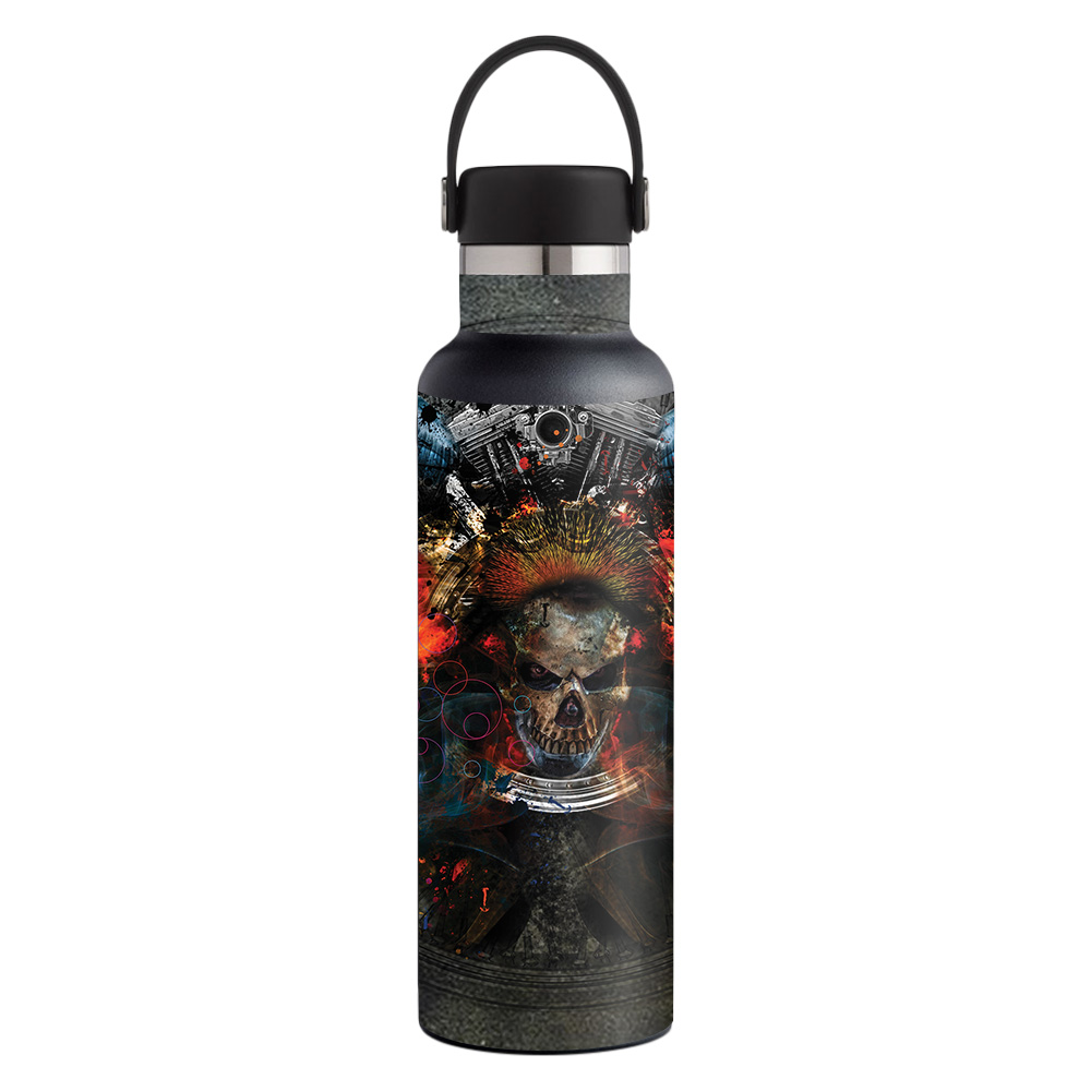 Picture of MightySkins HFST21-Grunge Skull Skin for Hydro Flask 21 oz Standard Mouth - Grunge Skull