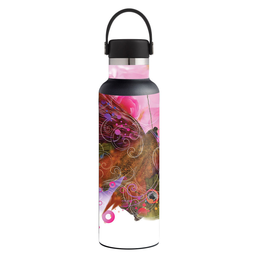 Picture of MightySkins HFST21-Hippie Butterfly Skin for Hydro Flask 21 oz Standard Mouth - Hippie Butterfly
