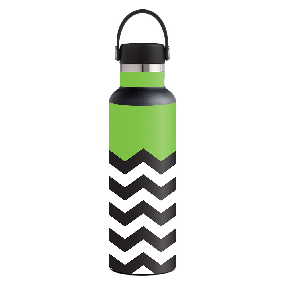 Picture of MightySkins HFST21-Lime Chevron Skin for Hydro Flask 21 oz Standard Mouth - Lime Chevron