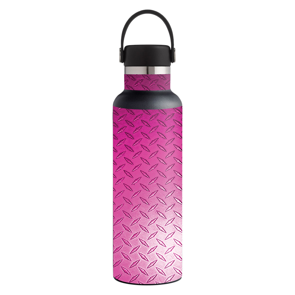 Picture of MightySkins HFST21-Pink Diamond Plate Skin for Hydro Flask 21 oz Standard Mouth - Pink Diamond Plate