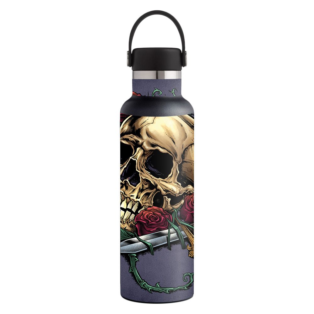 Picture of MightySkins HFST21-Skull And Dagger Skin for Hydro Flask 21 oz Standard Mouth - Skull & Dagger