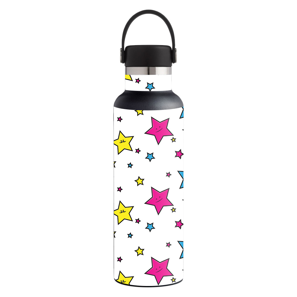 Picture of MightySkins HFST21-Smiley Stars Skin for Hydro Flask 21 oz Standard Mouth - Smiley Stars