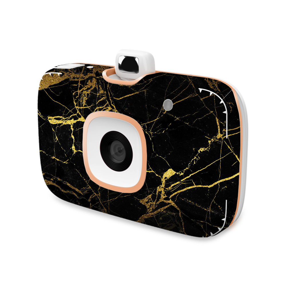 Picture of MightySkins HPSPR2I1-Black Gold Marble Skin for HP Sprocket 2-in-1 Photo Printer - Black Gold Marble