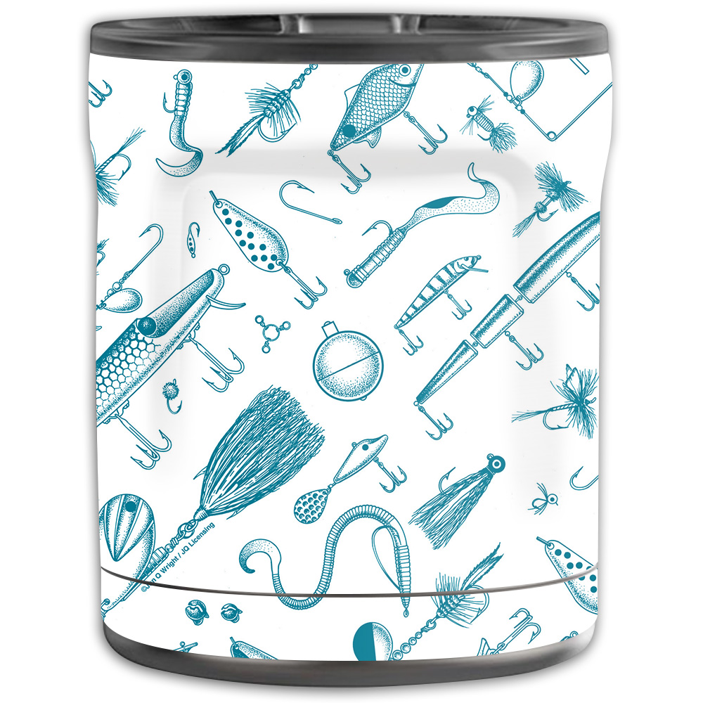 Picture of MightySkins OTEL10-Teal Lures Skin for Otterbox Elevation Tumbler 10 oz - Teal Lures