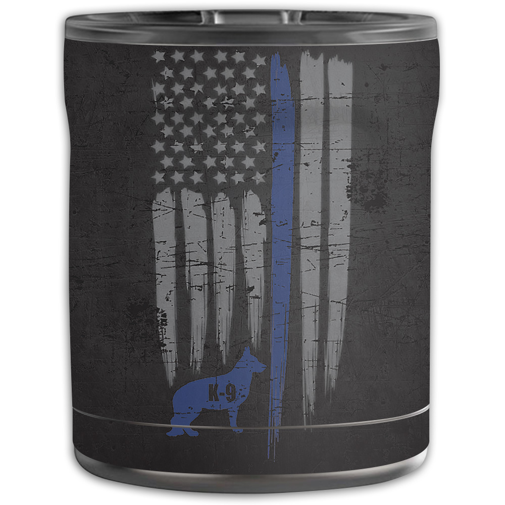 Picture of MightySkins OTEL10-Thin Blue Line K9 Skin for Otterbox Elevation Tumbler 10 oz - Thin Blue Line K9