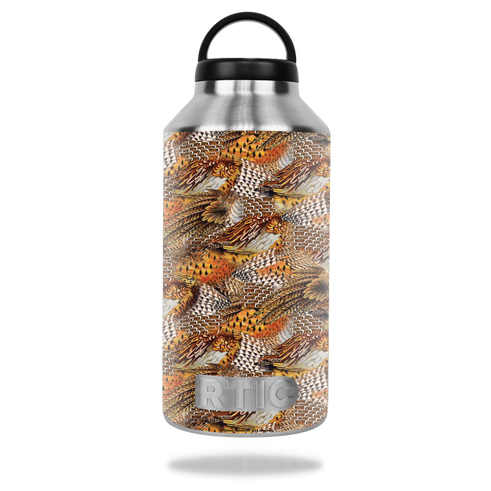 Picture of MightySkins RTBOT64-Pheasant Feathers Skin for Rtic 64 oz Bottle 2016 - Pheasant Feathers