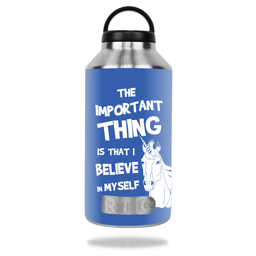 Picture of MightySkins RTBOT64-Unicorns Believe Skin for Rtic 64 oz Bottle 2016 - Unicorns Believe