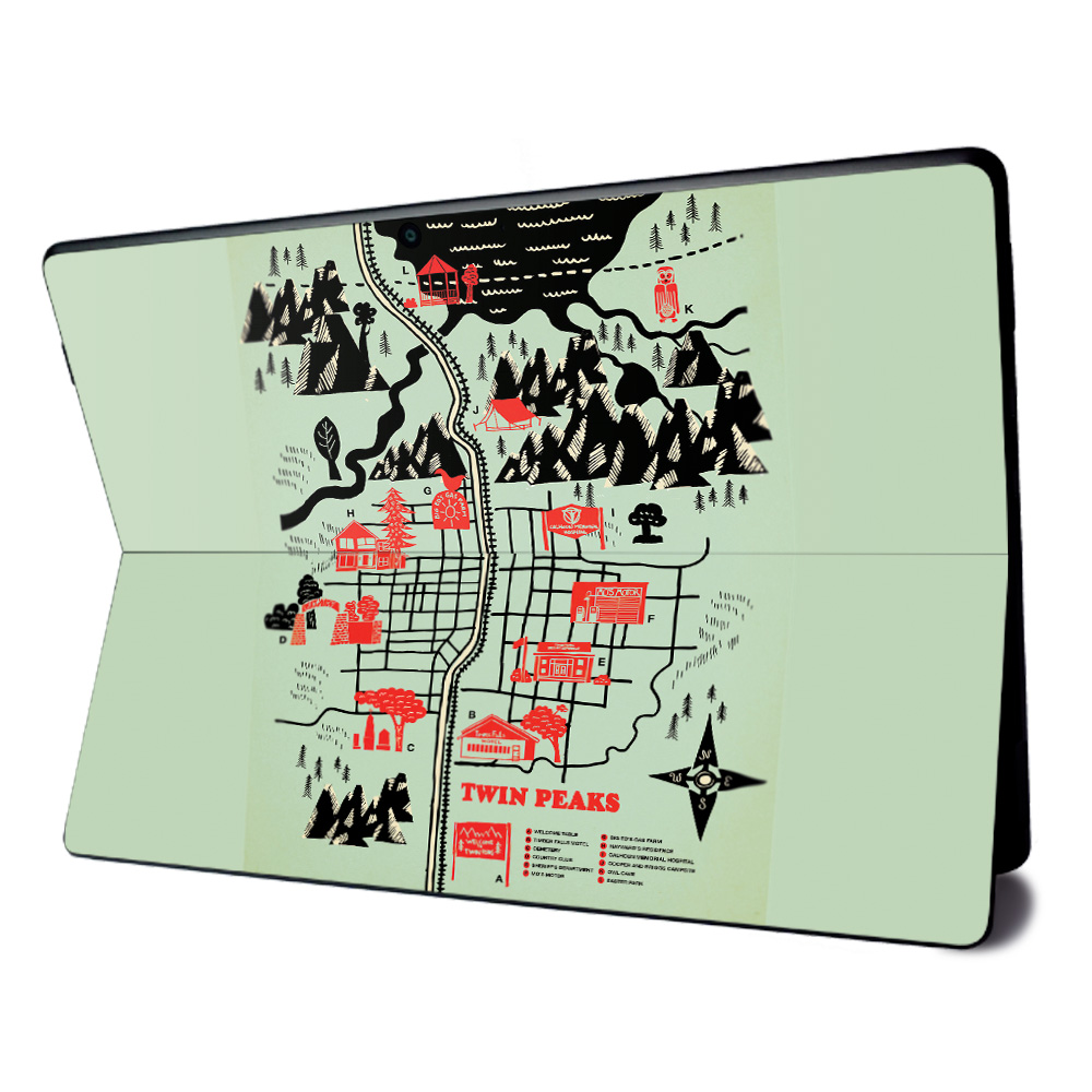 MISURPRX-Twin Peaks Map Skin for Microsoft Surface Pro X - Twin Peaks Map -  MightySkins