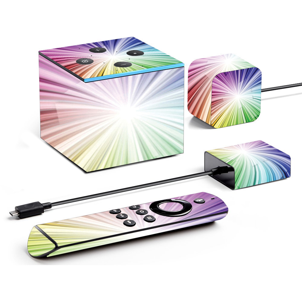 Picture of MightySkins AMFITVCU-Rainbow Explosion Skin for Amazon Fire TV Cube - Rainbow Explosion