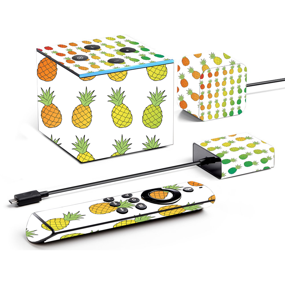 Picture of MightySkins AMFITVCU-Rainbow Pineapples Skin for Amazon Fire TV Cube - Rainbow Pineapples