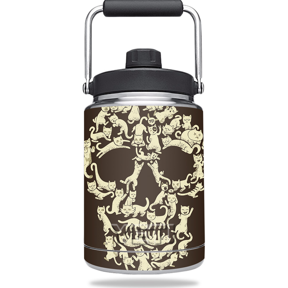 Picture of MightySkins YERAMJUG-Cat Skull Skin for Yeti 0.5 gal Jug - Cat Skull