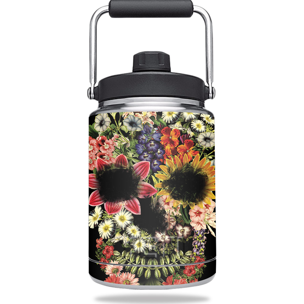Picture of MightySkins YERAMJUG-Floral Skull Skin for Yeti 0.5 gal Jug - Floral Skull