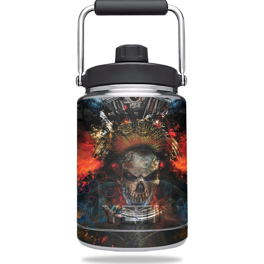 Picture of MightySkins YERAMJUG-Grunge Skull Skin for Yeti 0.5 gal Jug - Grunge Skull