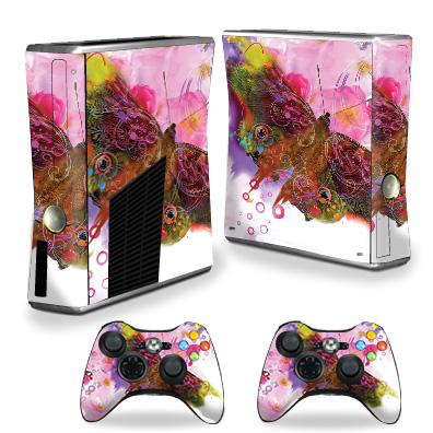 XBOX360S-Hippie Butterfly Skin for Xbox 360 S Console - Hippie Butterfly -  MightySkins