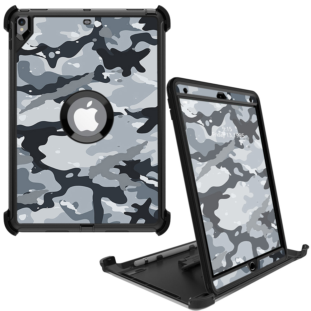 OTDIPPR10-Gray Camouflage Skin for Otterbox Defender Apple iPad Pro 10.5 in. 2017 - Gray Camouflage -  MightySkins