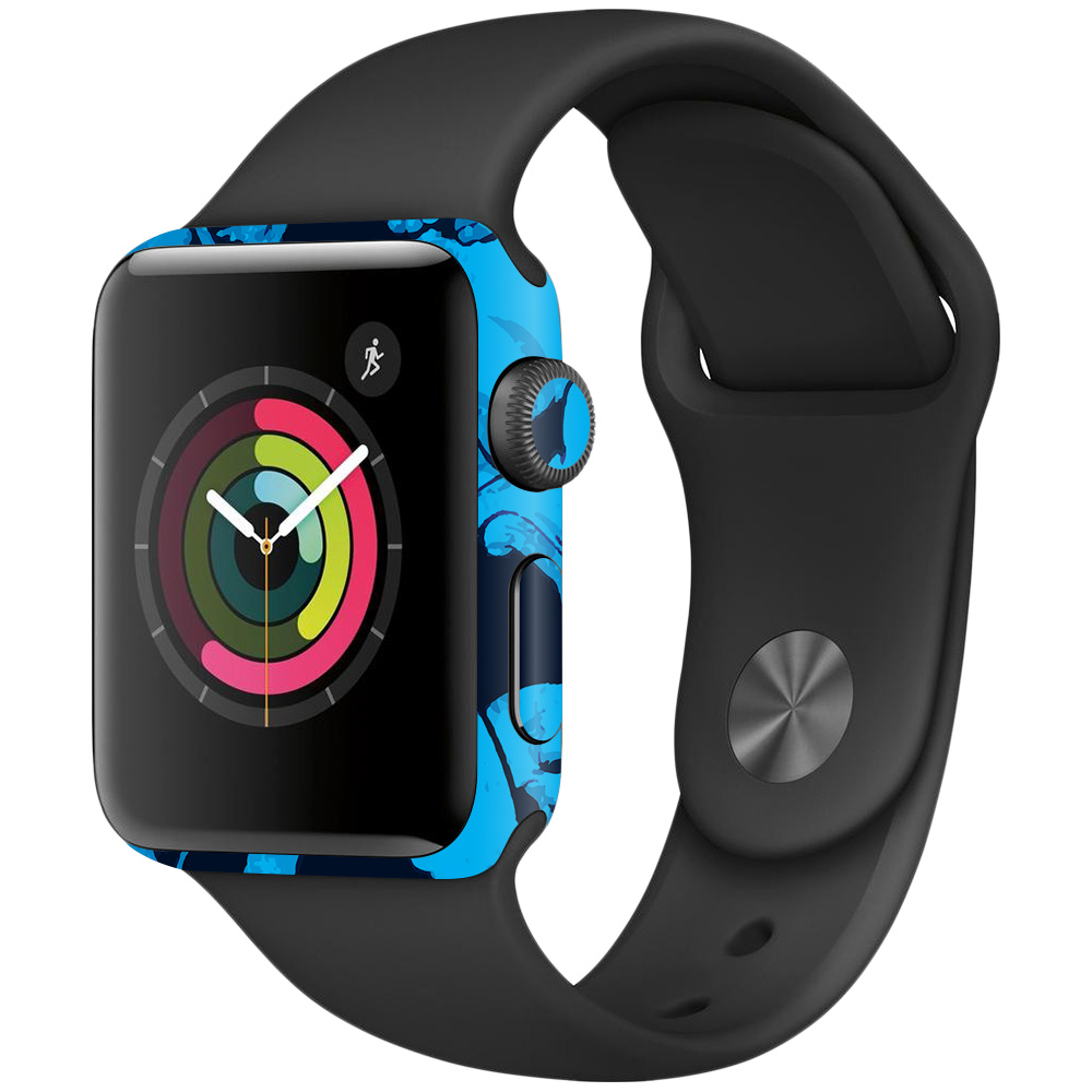 Picture of MightySkins APW382-Blue Skulls Skin for Apple Watch Series 2 38 mm - Blue Skulls