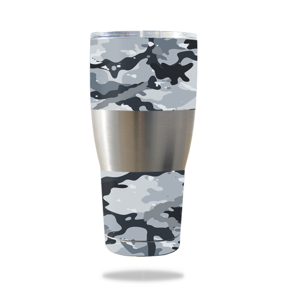 Picture of MightySkins IBTUM30-Gray Camouflage Skin for IBEX 30 oz Tumbler Wrap Cover Sticker - Gray Camouflage