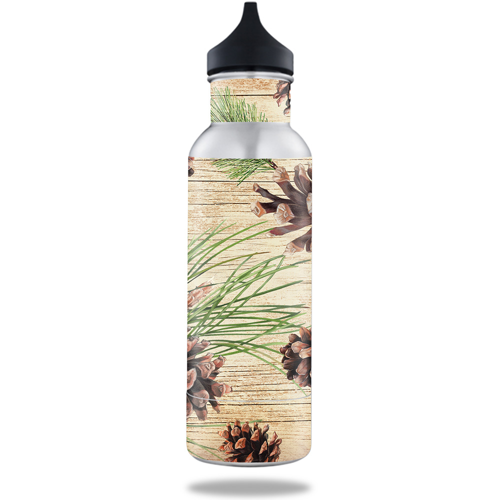 Picture of MightySkins BOKE12ST-Pine Collage Skin for 12 oz Standard Keeper Bottle - Pine Collage