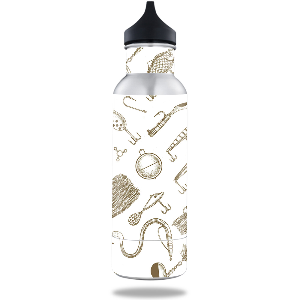 Picture of MightySkins BOKE12ST-Retro Lures Skin for 12 oz Standard Keeper Bottle - Retro Lures