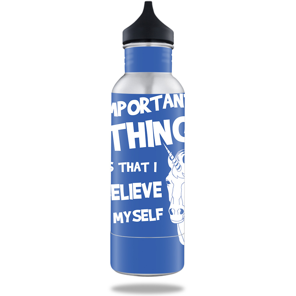 Picture of MightySkins BOKE12ST-Unicorns Believe Skin for 12 oz Standard Keeper Bottle - Unicorns Believe