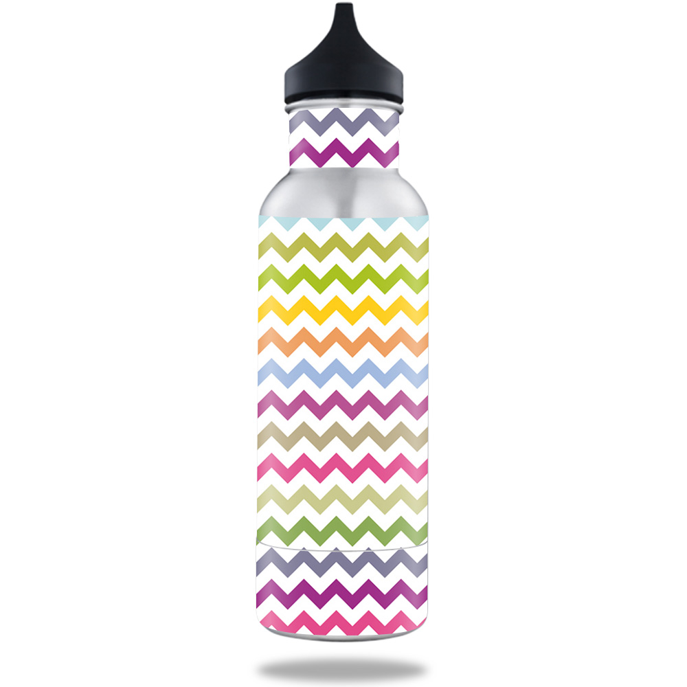 Picture of MightySkins BOKE12ST-Rainbow Chevron Skin for BottleKeeper 12 oz Standard Wrap Cover Sticker - Rainbow Chevron