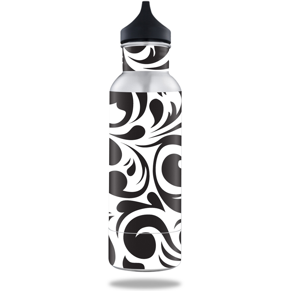 Picture of MightySkins BOKE12ST-Swirly Black Skin for BottleKeeper 12 oz Standard Wrap Cover Sticker - Swirly Black