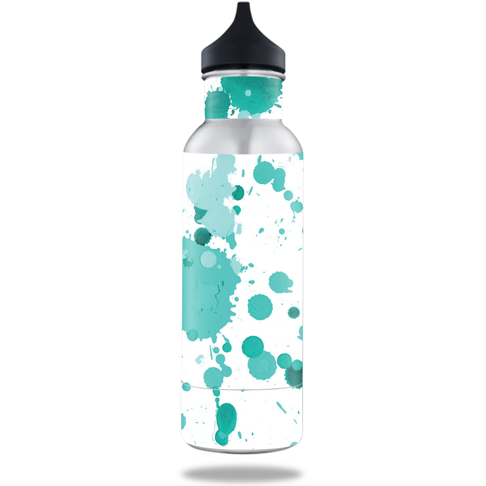 Picture of MightySkins BOKE12ST-Teal Splatter Skin for BottleKeeper 12 oz Standard Wrap Cover Sticker - Teal Splatter
