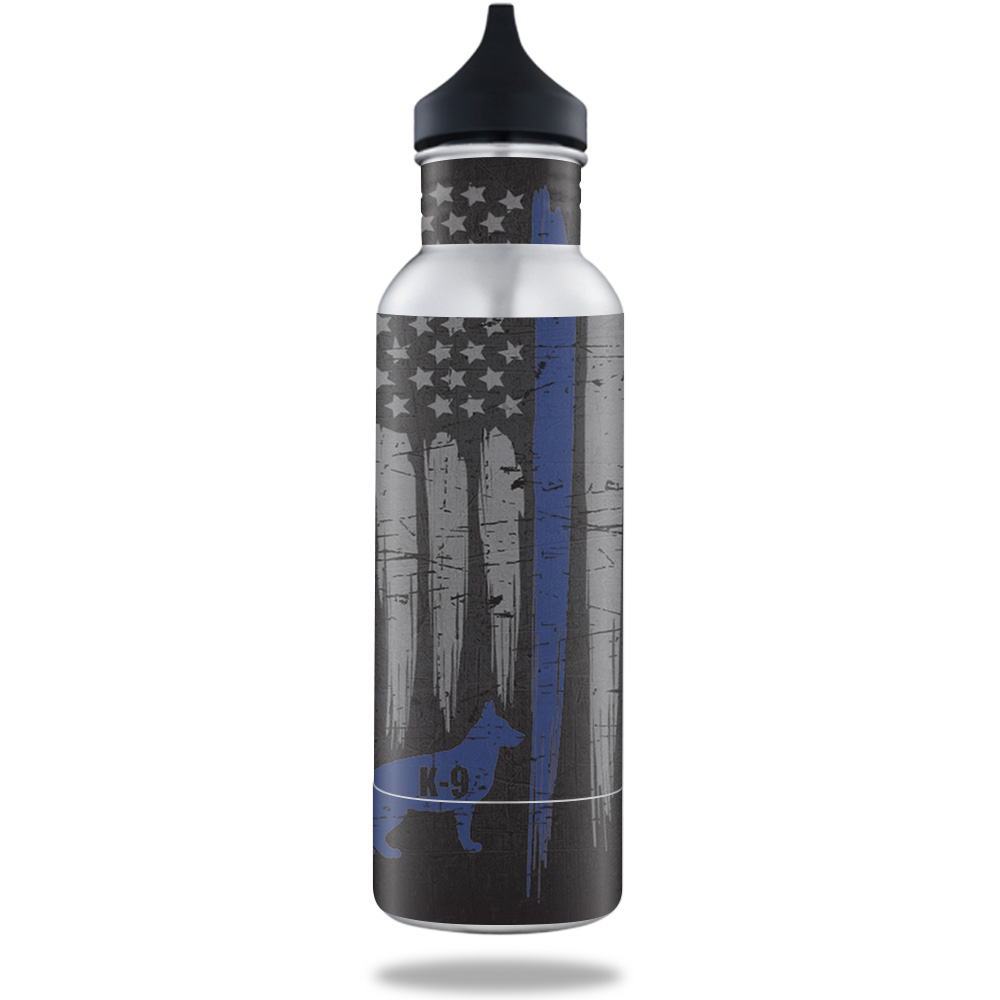 Picture of MightySkins BOKE12ST-Thin Blue Line K9 Skin for BottleKeeper 12 oz Standard Wrap Cover Sticker - Thin Blue Line K9