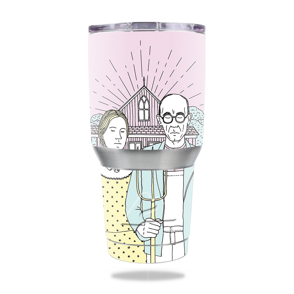 Picture of MightySkins OZTUM30-American Gothic Pop Skin for Ozark Trail 30 oz Tumbler - American Gothic Pop