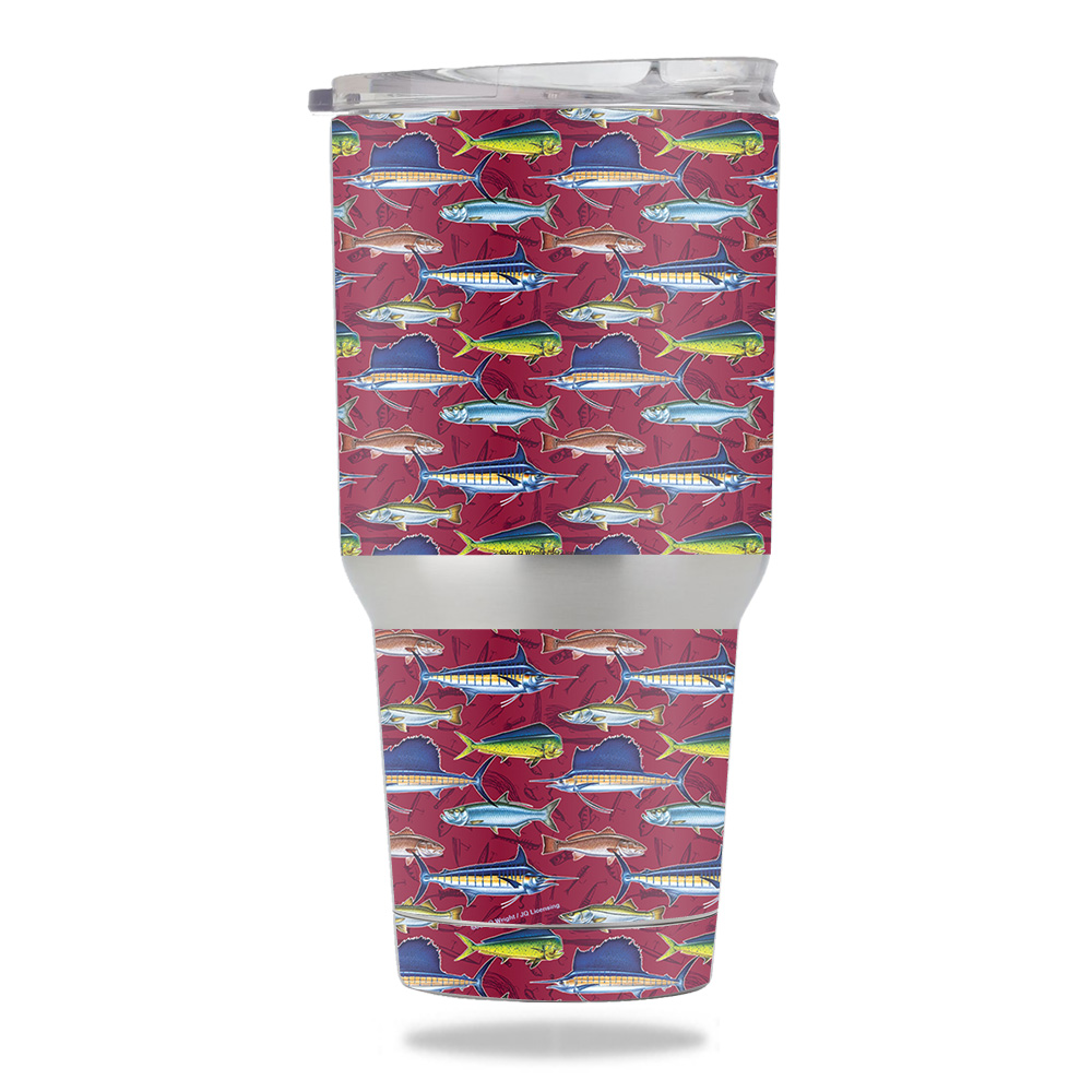 Picture of MightySkins METUM30-Saltwater Collage Skin for Members Mark 30 oz Tumbler - Saltwater Collage
