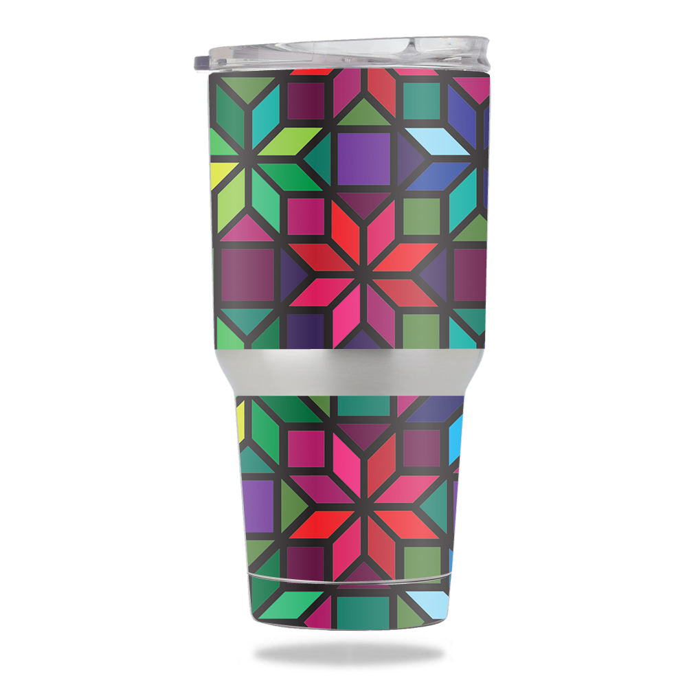 Picture of MightySkins METUM30-Stained Glass Window Skin for Members Mark 30 oz Tumbler - Stained Glass Window