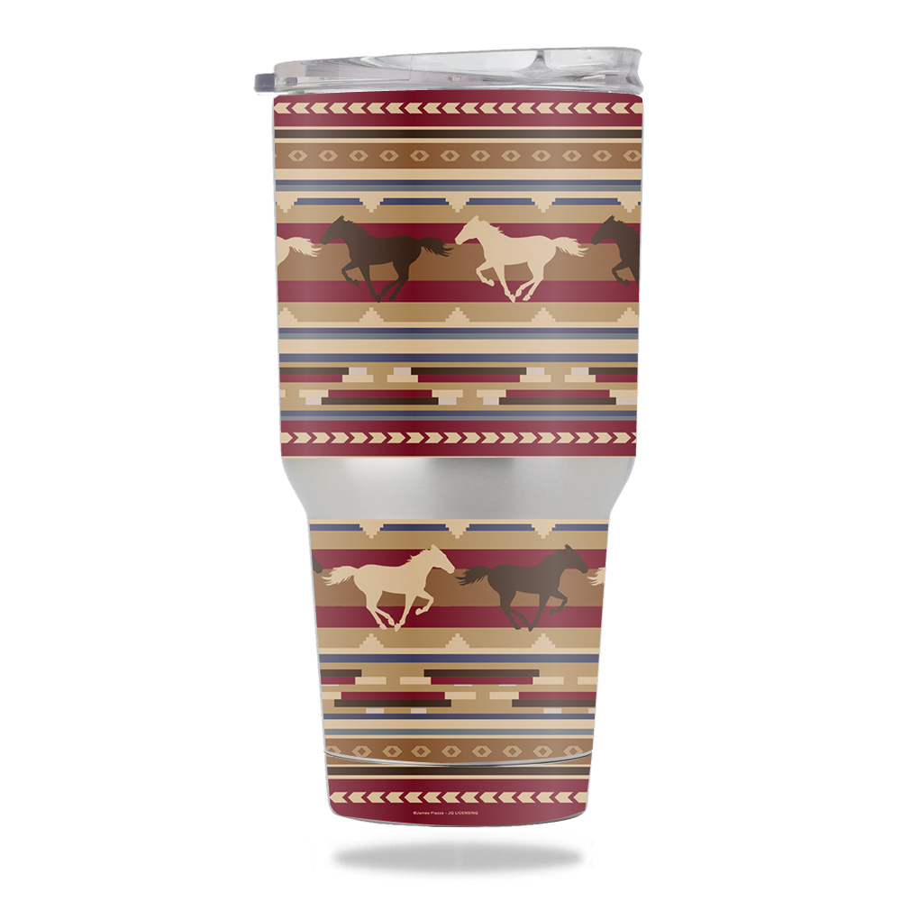 Picture of MightySkins METUM30-Western Horses Skin for Members Mark 30 oz Tumbler - Western Horses