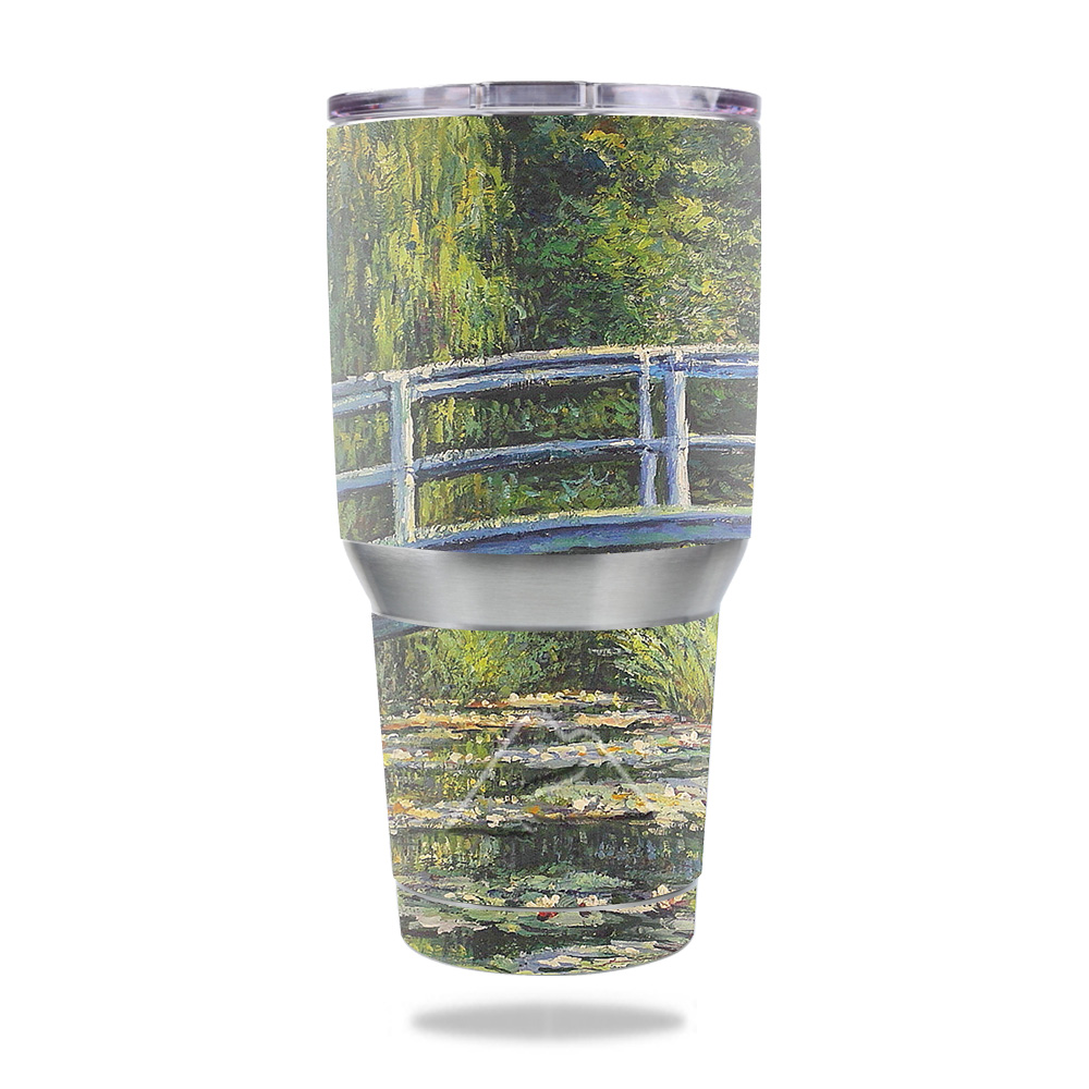 Picture of MightySkins OZTUM30-White Water Lilies Skin for Ozark Trail 30 oz Tumbler - White Water Lilies