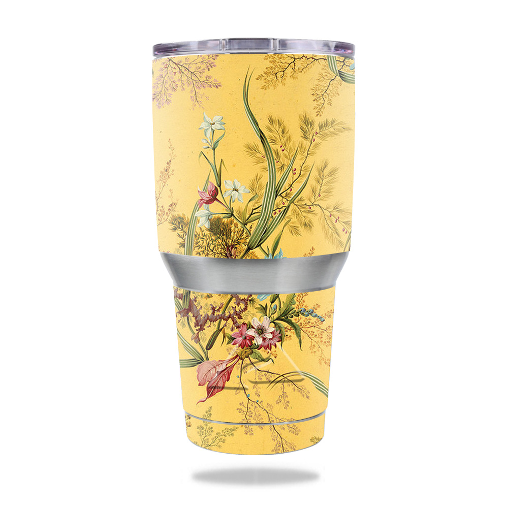 Picture of MightySkins OZTUM30-Yellow Marble End Skin for Ozark Trail 30 oz Tumbler - Yellow Marble End