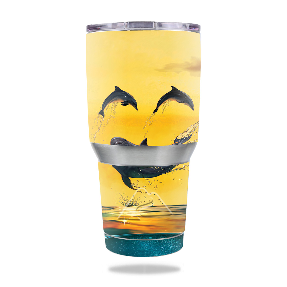 Picture of MightySkins OZTUM30-Dolphin Smiley Skin for Ozark Trail 30 oz Tumbler - Dolphin Smiley