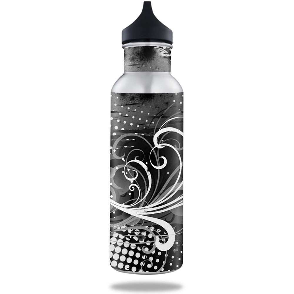 Picture of MightySkins BOKE12ST-Black Flourish Skin for BottleKeeper 12 oz Standard Wrap Cover Sticker - Black Flourish