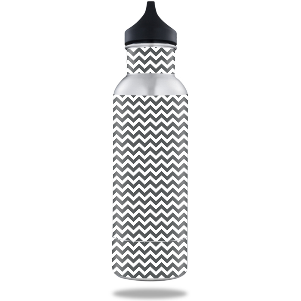 Picture of MightySkins BOKE12ST-Gray Chevron Skin for BottleKeeper 12 oz Standard Wrap Cover Sticker - Gray Chevron