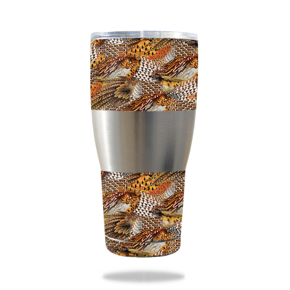 Picture of MightySkins IBTUM30-Pheasant Feathers Skin for IBEX 30 oz Tumbler - Pheasant Feathers