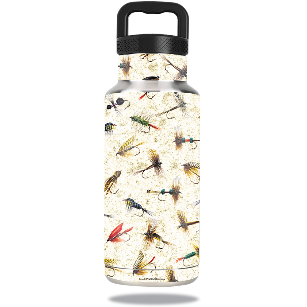 Picture of MightySkins OZBOT36-Fishing Flies Skin for Ozark Trail 36 oz Water Bottle - Fishing Flies
