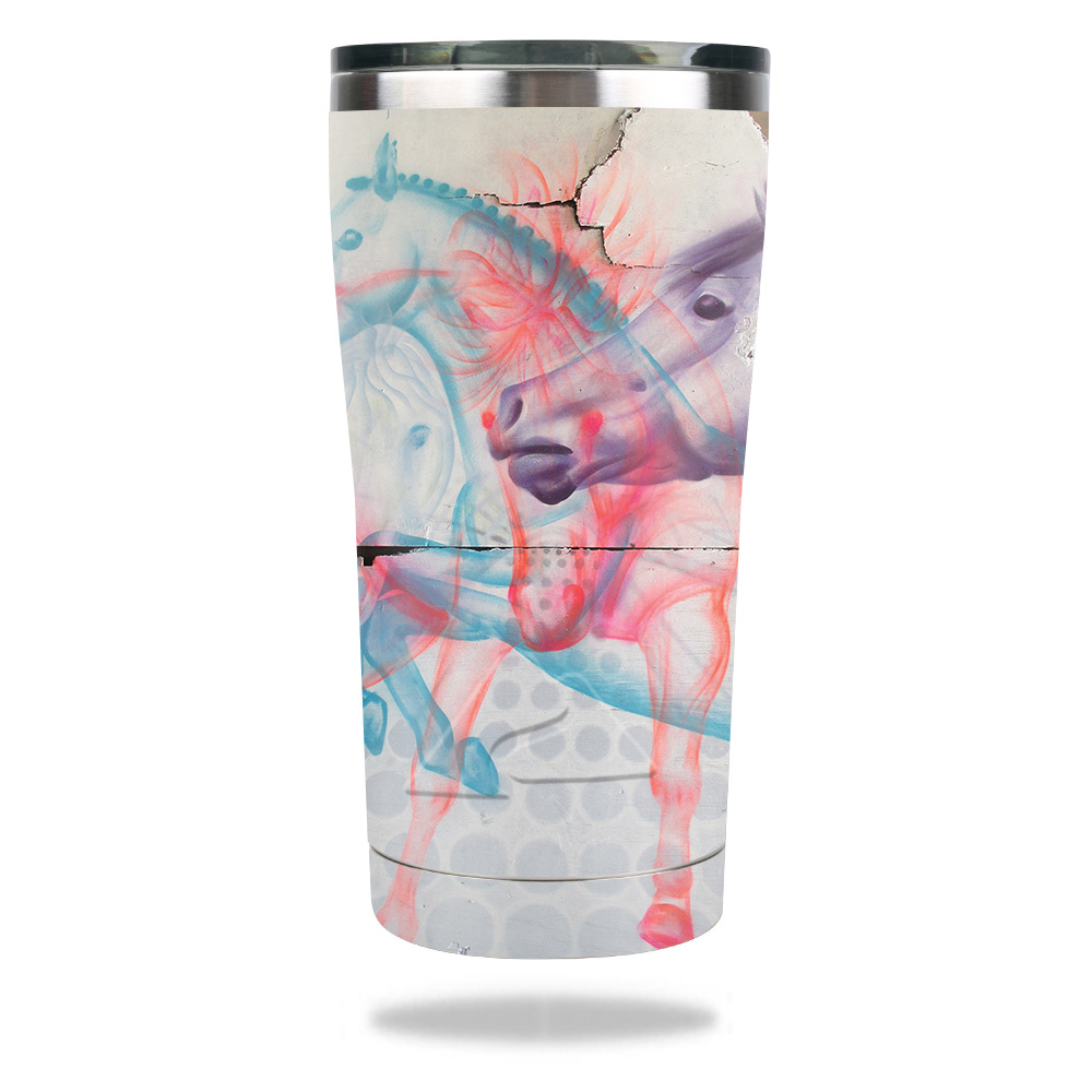 Picture of MightySkins OZTUM2017-Damaged Horses Skin for Ozark Trail 20 oz Tumbler 2017 - Damaged Horses
