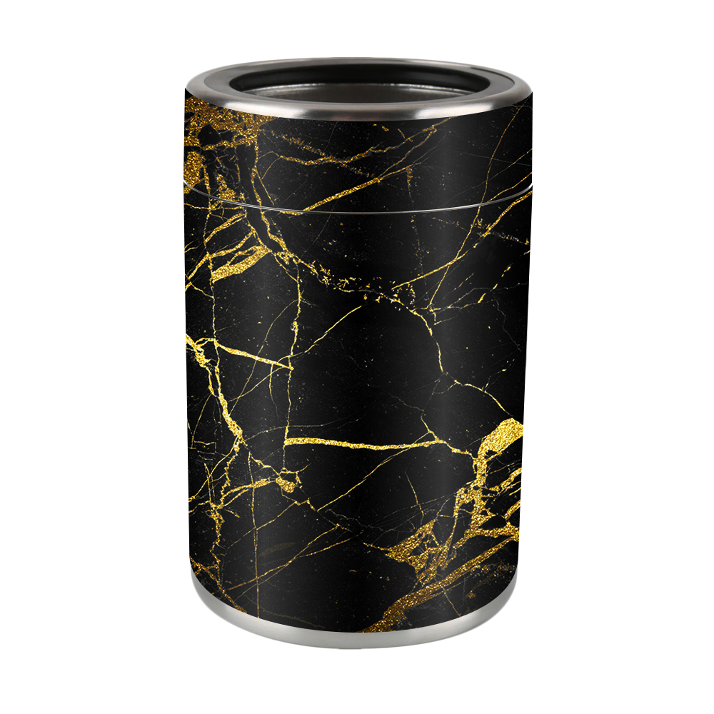 Picture of MightySkins OZCAN-Black Gold Marble Skin for Ozark Trail 12 oz Can Wrap Cover Sticker - Black Gold Marble