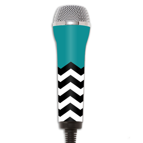 Picture of MightySkins REROCKMIC-Teal Chevron Skin for Redoctane Rock Band Microphone Case Wrap Cover Sticker - Teal Chevron
