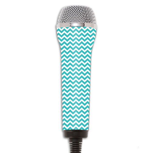 Picture of MightySkins REROCKMIC-Turquoise Chevron Skin for Redoctane Rock Band Microphone Case Wrap Cover Sticker - Turquoise Chevron