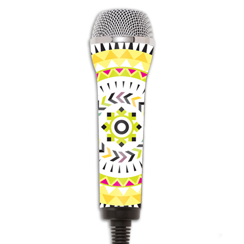 Picture of MightySkins REROCKMIC-Yellow Aztec Skin for Redoctane Rock Band Microphone Case Wrap Cover Sticker - Yellow Aztec