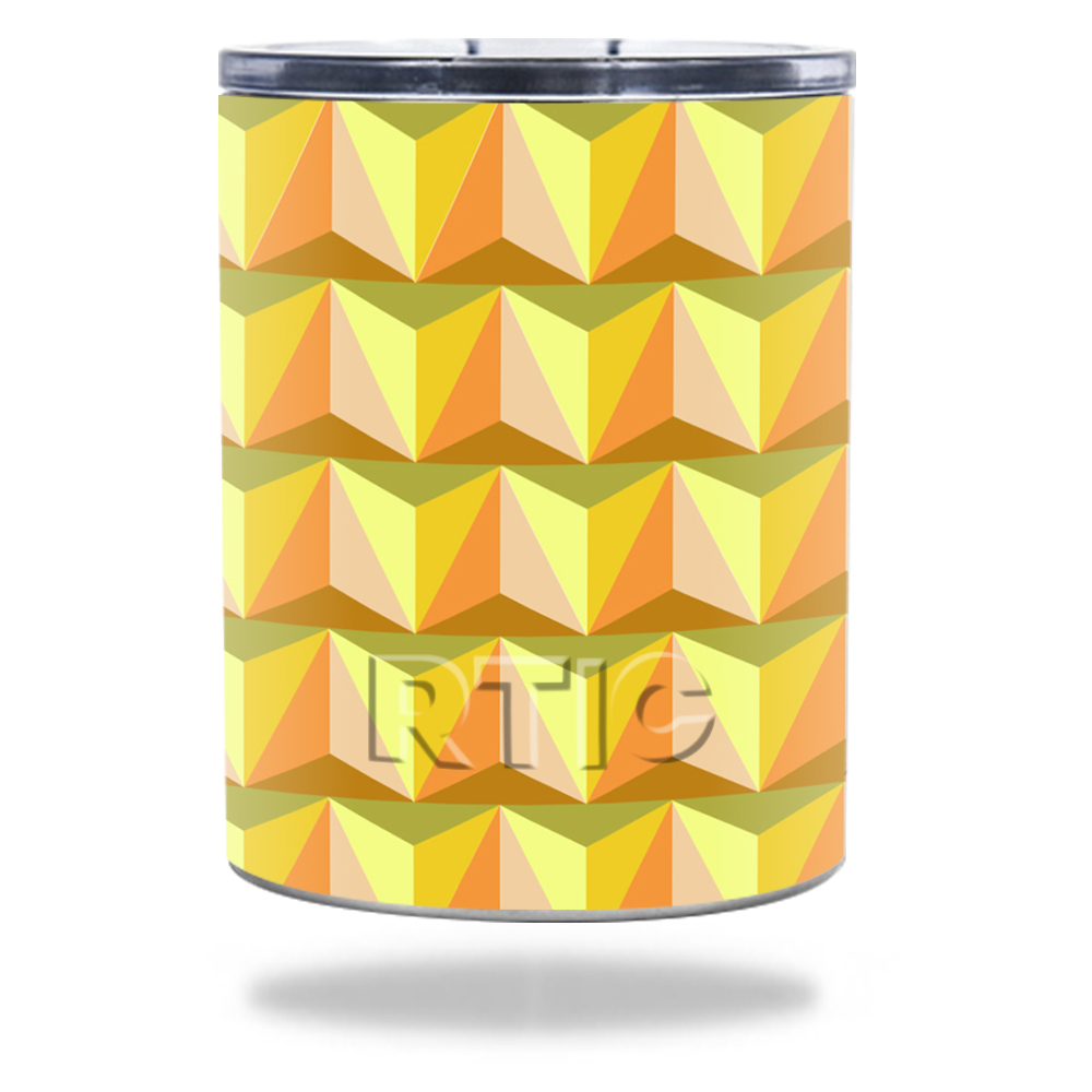 Picture of MightySkins RTLOW10-Angle Orange Skin for RTIC Lowball 10 oz 2016 Wrap Cover Sticker - Angle Orange