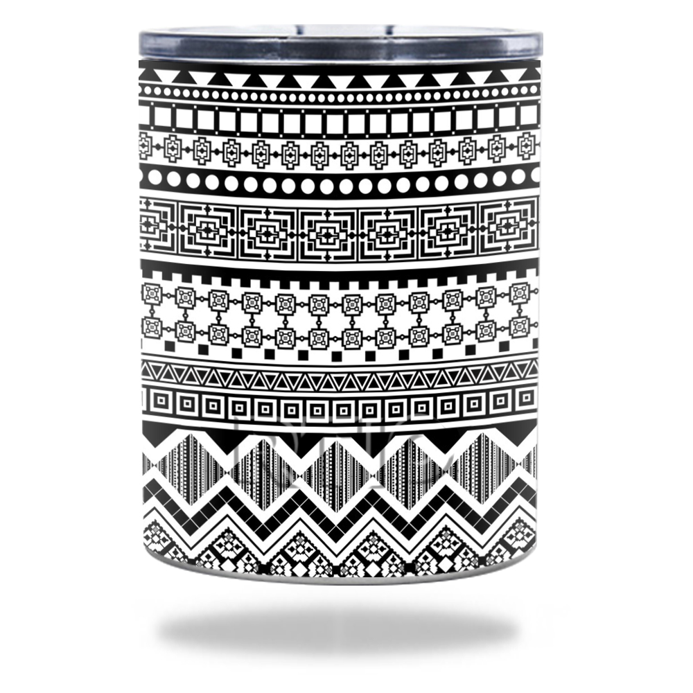 Picture of MightySkins RTLOW10-Black Aztec Skin for RTIC Lowball 10 oz 2016 Wrap Cover Sticker - Black Aztec